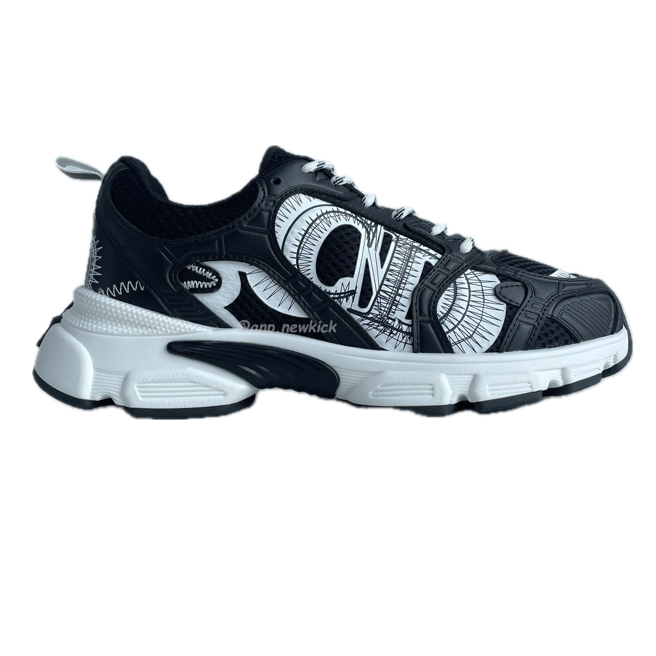 Dior Chrono Sports Shoes With Mesh Fabric And Faux Leather Trim (2) - newkick.app